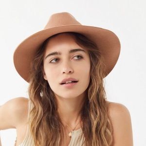 UO wool flat brim hat